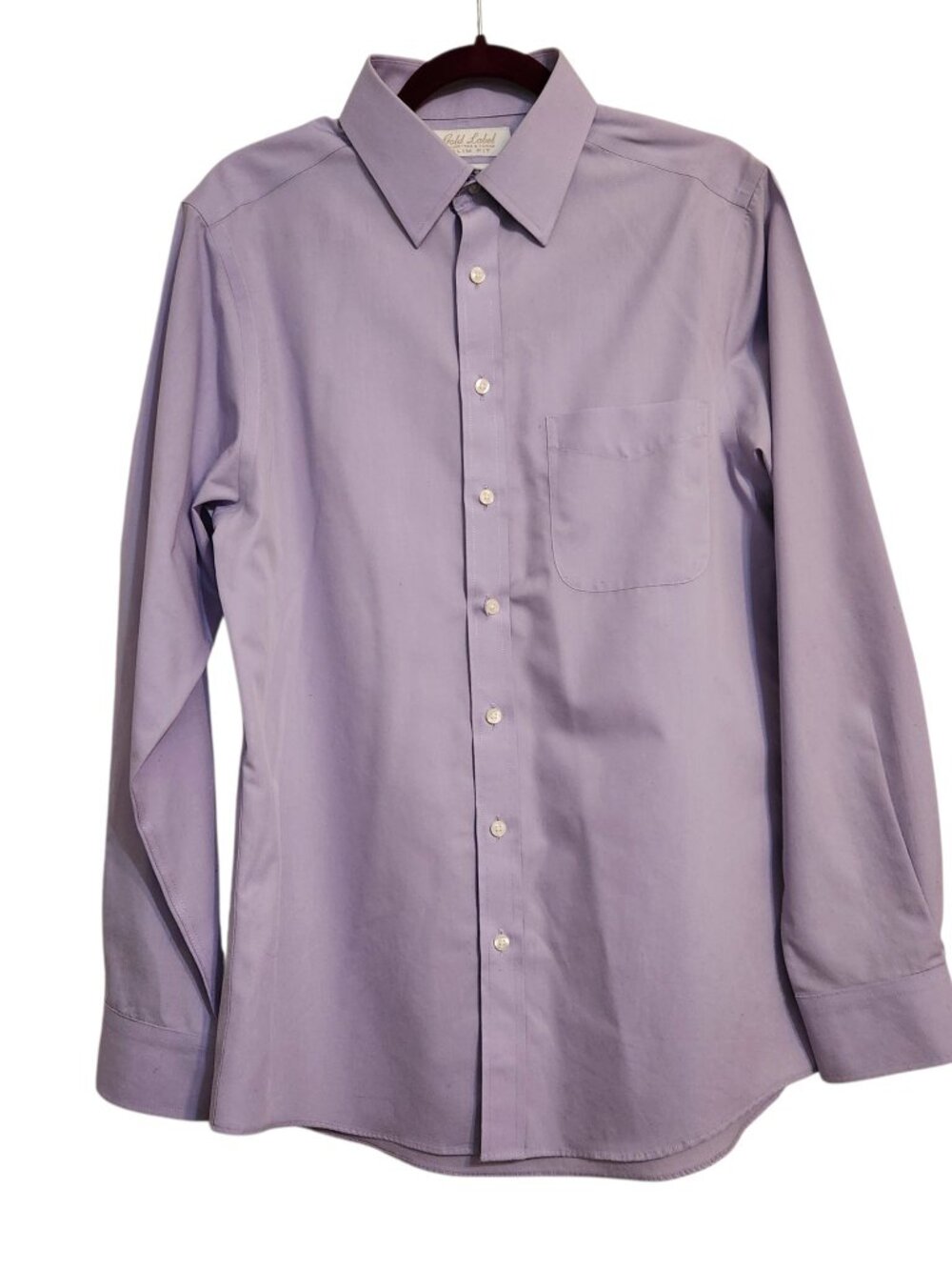 Roundtree & Yorke Gold Label Slim Fit Lavender Purple Button Down Size 15 1/2